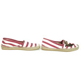 Gucci Striped Canvas Bee & Flower Pink White Flat Shoes Espadrilles size 38