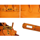 Hermes Birkin 25cm Orange Leather Goldtone Hardware 2016 Stamp X