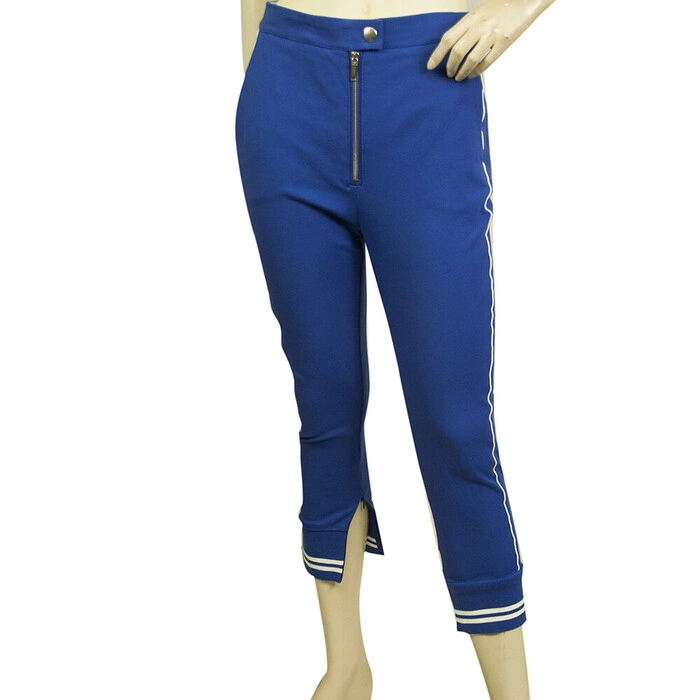 Dondup Blue Viscose Cropped Trousers pants ankle zipper size 40