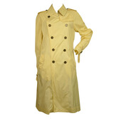 Burberry Light Yellow Polyamide Raincoat Mac Trench Jacket Co at size US8, UK10