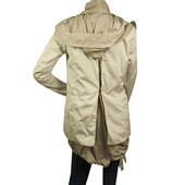 MONCLER Yukari Giubbotto beige light raincoat asymmetric jacket removable hood 1