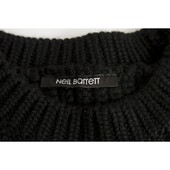 Neil Barrett Black Woolen Cropped Knit Top Short Gillet Vest size S