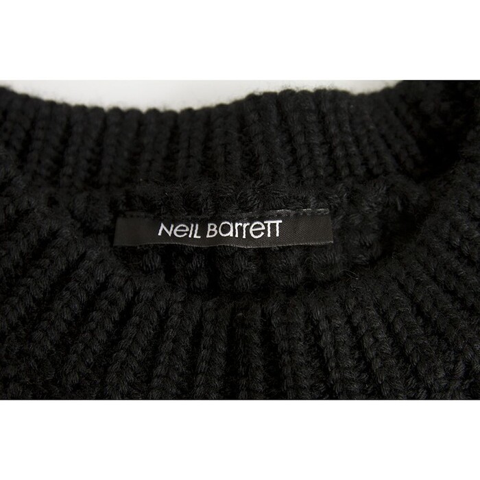 Neil Barrett Black Woolen Cropped Knit Top Short Gillet Vest size S