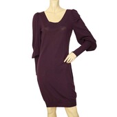 Alexander McQueen Purple 100% Wool Knit  Long Sleeves Knee Length Dress