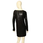 Chloe Black Fully Sequined Long Sleeves Short Mini Length Dress size S