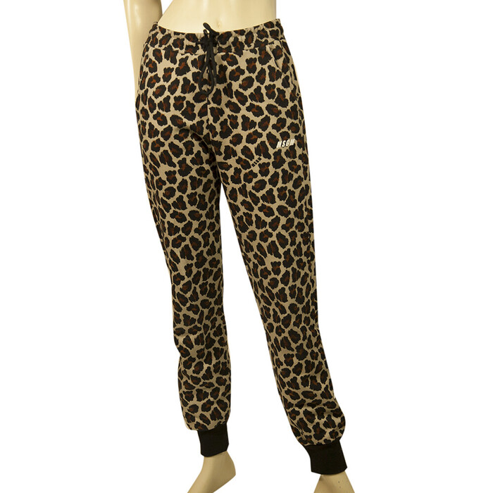 MSGM Animal Leopard Print Hoodie Top Sweat Pants Cotton Lounge Set (S - XS)