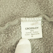 Crossley Light Gray Cotton Long Cardigan Zipper Jacket size XS