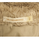 Divertimento Beige Button Front Hairy Polyester Long Cardi Cardigan size 2