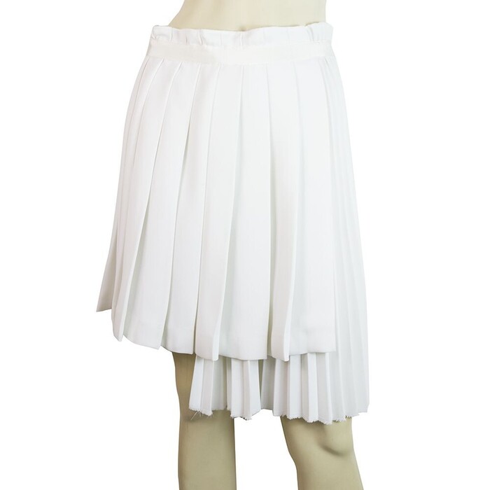 Ermanno Scervino White Asymmetric Pleated High Waist Skirt size 40