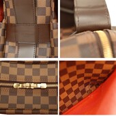 Louis Vuitton Naviglio Ebene Damier Canvas Unisex Messenger Top Flap Zipper Bag