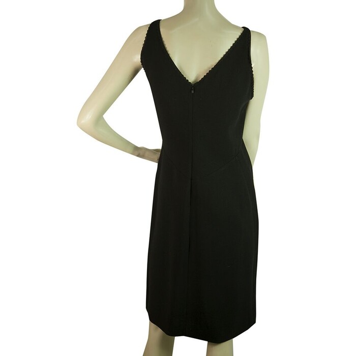 Moschino Cheap & Chic Black Knee Length Sleeveless Woolen Dress Sz 40