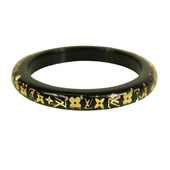 Louis Vuitton Thin Inclusion PM black with gold resin sequins bangle bracelet
