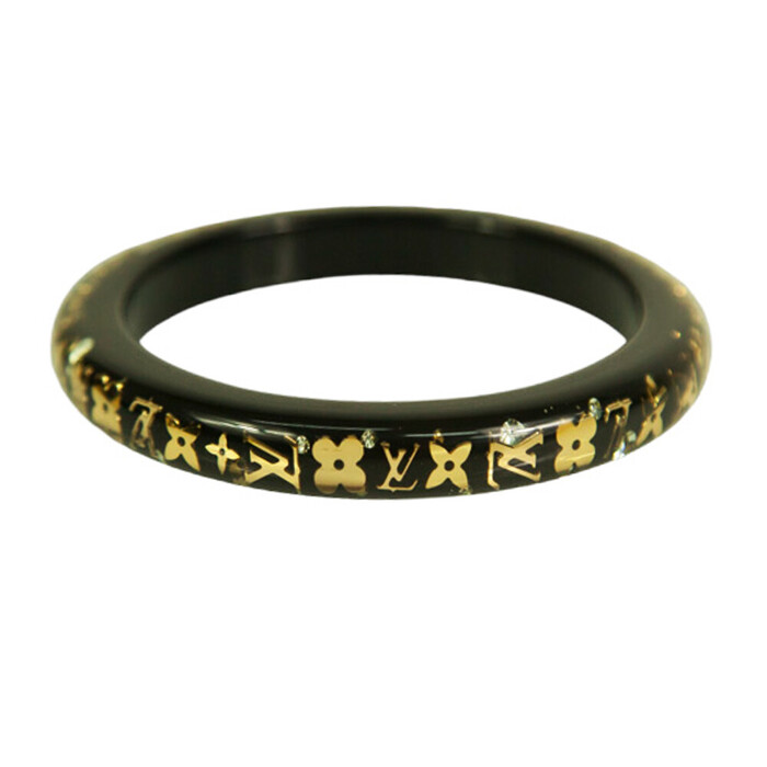 Louis Vuitton Thin Inclusion PM black with gold resin sequins bangle bracelet