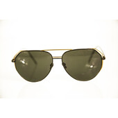 LINDA FARROW 351 oversized aviator sunglasses 22 carat gold-plated titanium