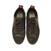 Louis Vuitton Men's Black Leather & Suede Sneakers Trainers Lace Up Shoes size 8