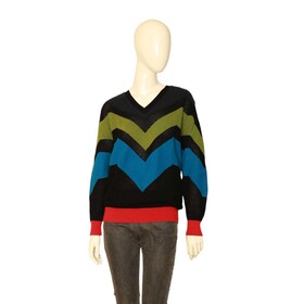 Missoni Multicolor Woolen Knit Long Sleeve V-Neckline Sweater Top size 42