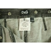 Dolce & Gabbana D&G Gray Black Denim Below Knee Skirt Jeans Sz 42 / 28