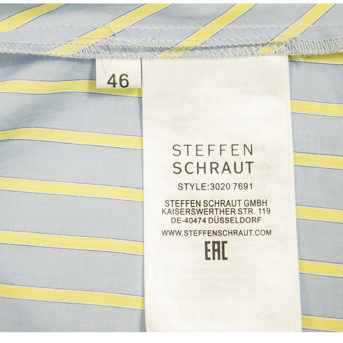 Steffen Schraut  Blue & Yellow Stripes Sleeveless Tunic Pleats Top Blouse 46