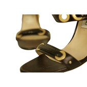 Jimmy Choo Black Leather Gold Grommets Strappy Sandals Heels shoes size 40