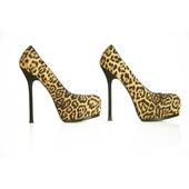 Yves Saint Laurent Brown Leopard Calf Hair Tribute Tribtoo Heels Pumps 40 Shoes