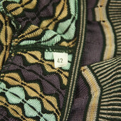 M Missoni Black & Multicolor Knitted Long Sleeve Ruffle knee length dress 42 IT