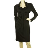 Vanessa Bruno Black Wool Fine Knit Long Sleeves Cowl Neck Mini Dress