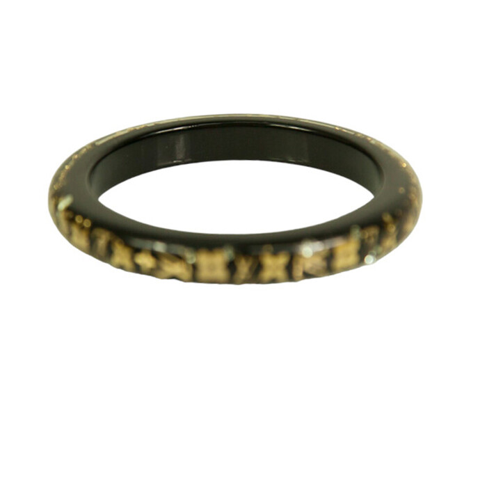 Louis Vuitton Thin Inclusion PM black with gold resin sequins bangle bracelet