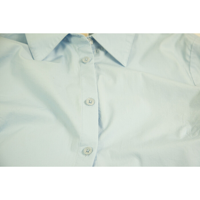 Michael Kors Light Blue Collared Button Down Front Shirt Top size S