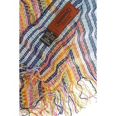 Missoni Multicolored Checked  Long Viscose Scarf Wrap Cache Col with fringes