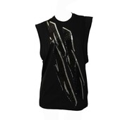 Dsquared2 Black Sequins Lightning Sleeveless Tank Top Black Cotton Blouse size M