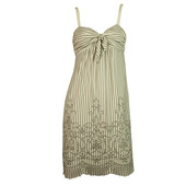 BCBG Max Azria Beige White Stripes Spaghetti Straps Mini Length Dress size XS