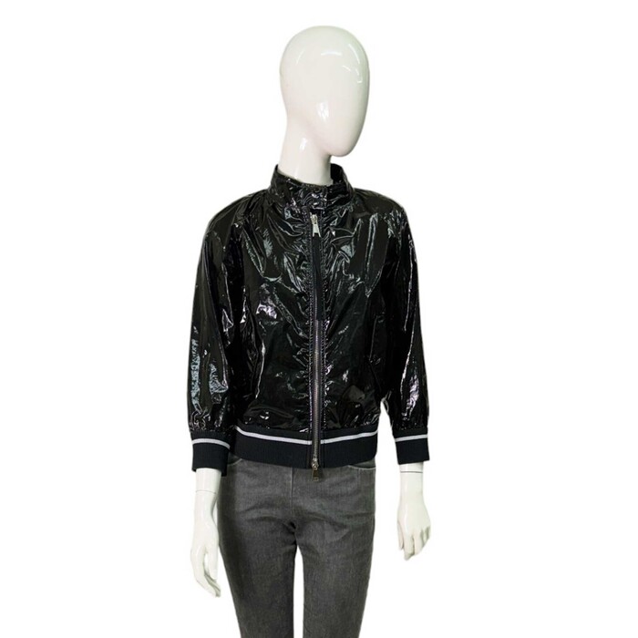 MONCLER Fiadone Giubbotto Black Shiny Bomber Style Lightweight jacket size 1