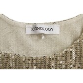 Iconology Fully Sequined Silver Metallic Sequins Tank Vest Sleeveless Top