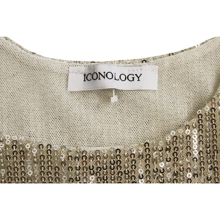 Iconology Fully Sequined Silver Metallic Sequins Tank Vest Sleeveless Top