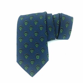 Celine 100% Silk Blue &amp; Green Floral Pattern Men&#039;s Neck Tie Necktie