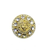 Versace Vintage Medusa Head Shank Dome Button with 3ple Clear Crystal Beads Trim