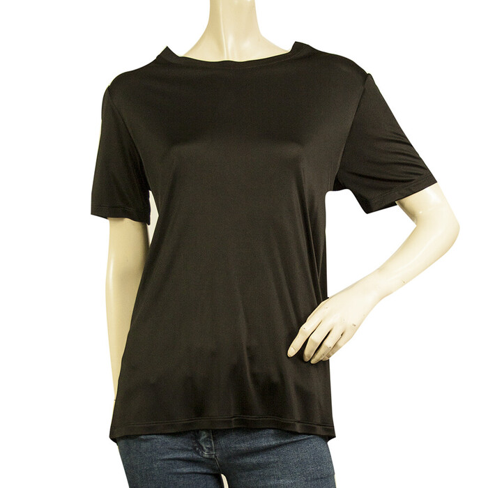 Dondup Black Viscose Open Back Bow Blouse Short Sleeve Top size M