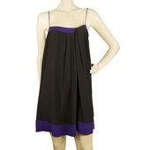 Alexander Wang Black & Purple Spaghetti Straps Mini Dress size 4