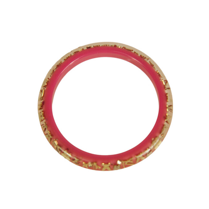 Louis Vuitton Thin Inclusion PM fuchsia with gold resin sequins bangle bracelet