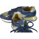 Louis Vuitton Run Away Blue Epi Calfskin Textile Sneakers with calf skin fur 36,5