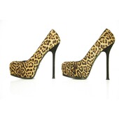 Yves Saint Laurent Brown Leopard Calf Hair Tribute Tribtoo Heels Pumps 40 Shoes