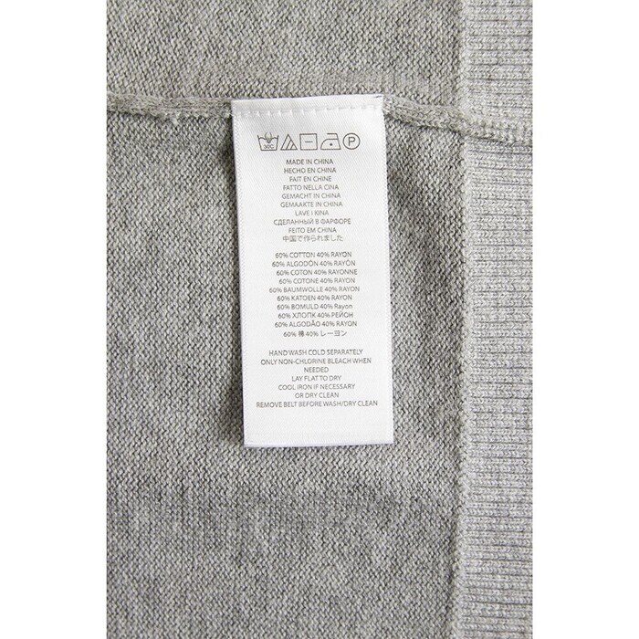 Michael by Michael Kors Gray Cotton Knit Long Open Front Cardigan Cardi sz L