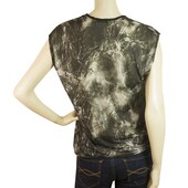 Helmut Lang Gray Tie Dye Effect Long Blouse Sleeveless T-Shirt Top Size S