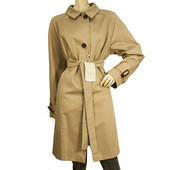 Marina Sport Camel Belted Lightweight Cotton Raincoat Trench Coat US 10 IT 48