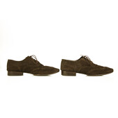 Louis Vuitton LV Men's Brown Suede Perforated Oxfords Lace Up Shoes 7