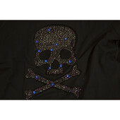 Philipp Plein Black Long Sleeves Rhinestones Skull T-shirt Mini Dress size XL