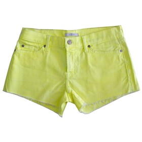 7 For All Mankind Cut off Colored Denim Jeans Shorts size 28 in yellow!