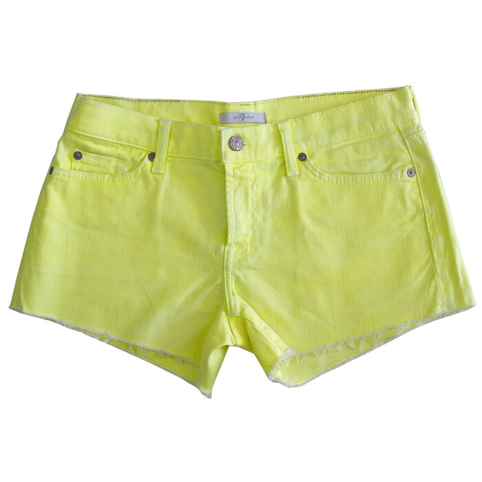 7 For All Mankind Cut off Colored Denim Jeans Shorts size 28 in yellow!