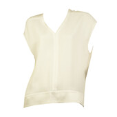 Helmut Lang White Sleeveless Longer at the Back V- Neckline Blouse Top Size S /P