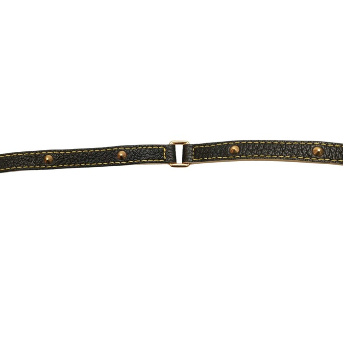 Louis Vuitton Black Leather Pyramid Studded Long Double Wrap Thin Skinny Belt